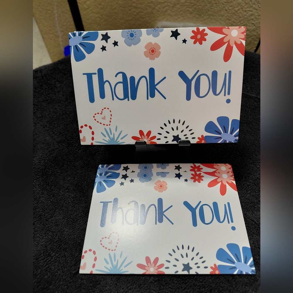 25ct. 4x6 Fireworks Floral Thank You Cards ✨️PRICE FIRM✨️ - Picture 4 of 4